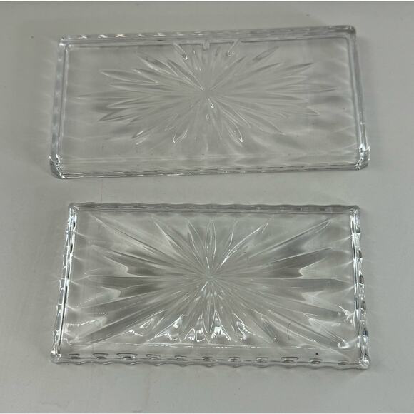 Lot Of 2 Vintage Sunburst Crystal Vanity Trays - Picture 7 of 7